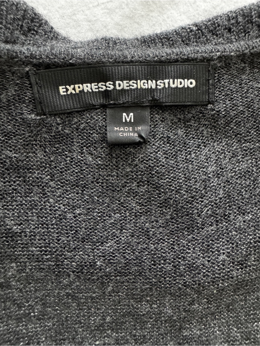 Express Dark Gray Ruffle Open-Front Cardigan - Picture 8 of 13